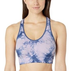 Champion New Racerback Tie Dyed Low Impact Sports Bra Seamless Athletic Purple S